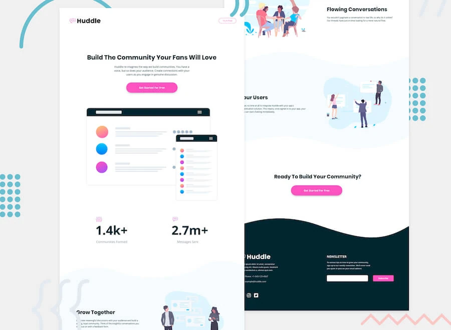 Huddle Landing Page project image